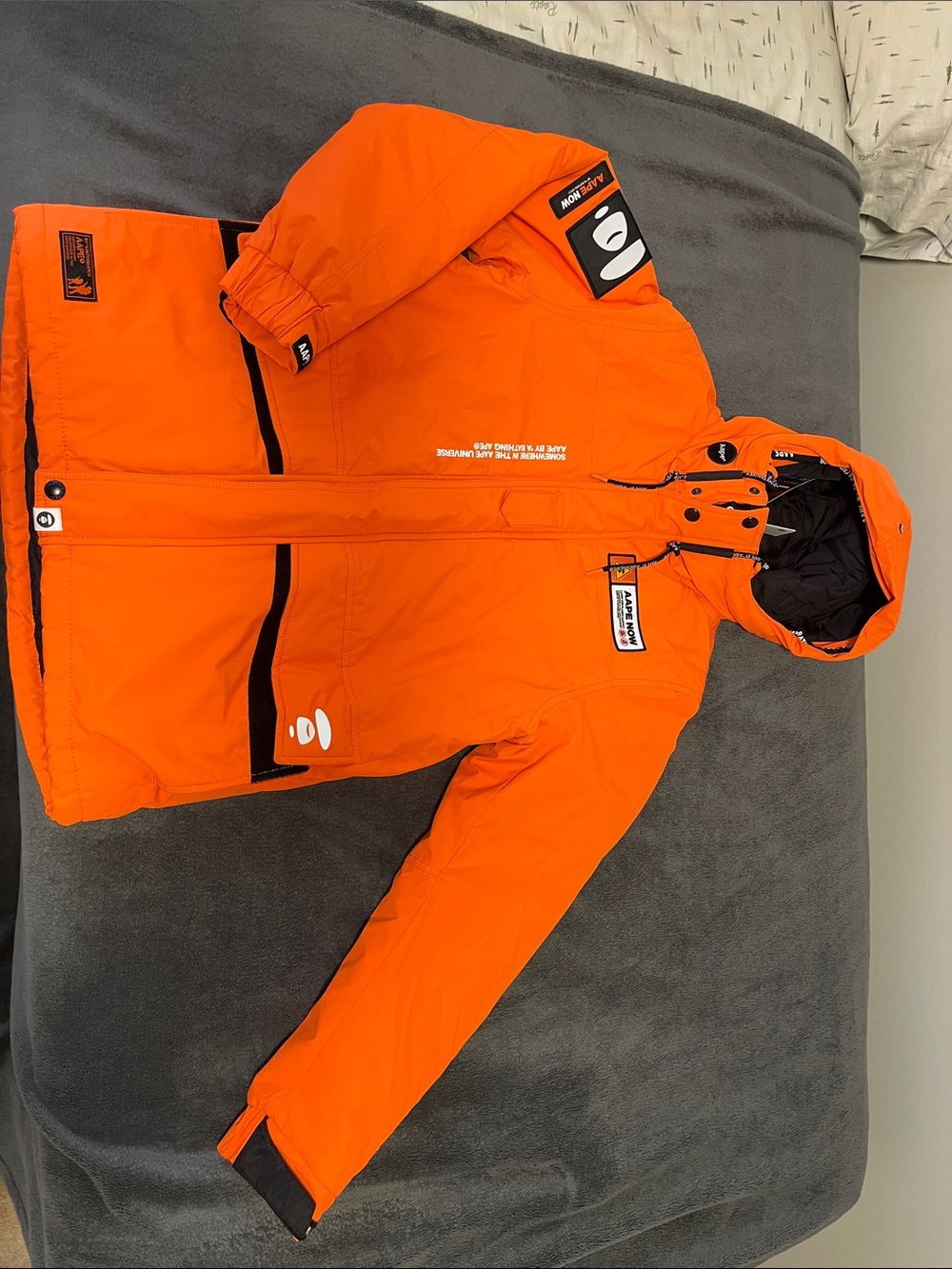 Bright Orange Hooded Winter Jacket - Aape